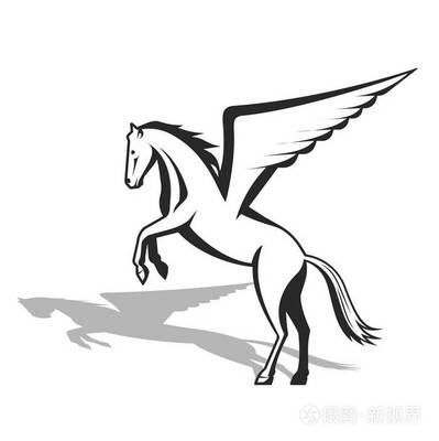 天马神话是一匹有翅膀的马矢量插图